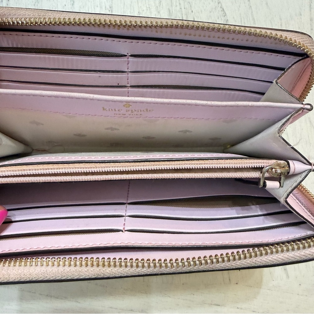 Kate Spade Pink Parrot Flock Party Large Continental Zip Around Wallet - Picture 9 of 14